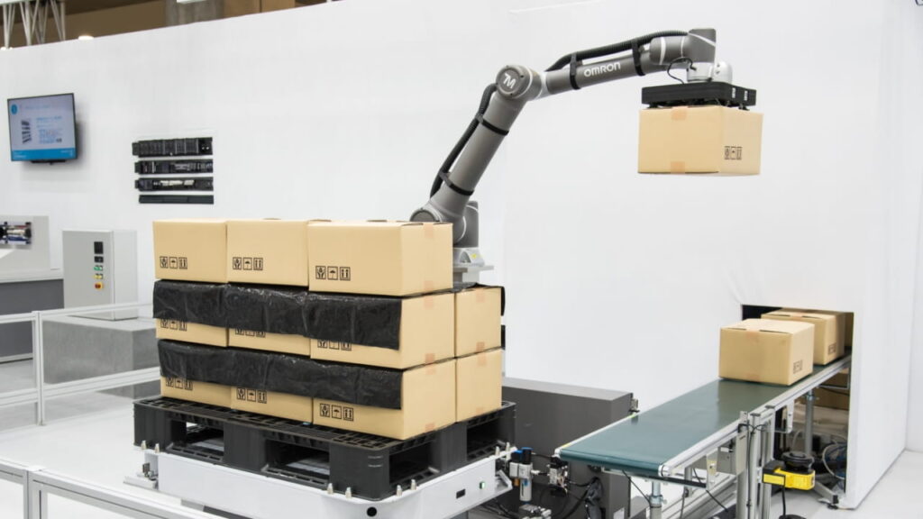 協調ロボットによるパレタイジング作業