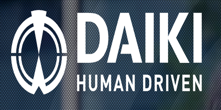 DAIKIのロゴと『HUMAN DRIVEN』のスローガンが描かれたバナー画像